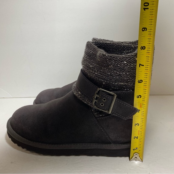 UGG Australia Cambridge Boots Womens Grey Suede Metallic Belted Size 8 - Picture 13 of 15